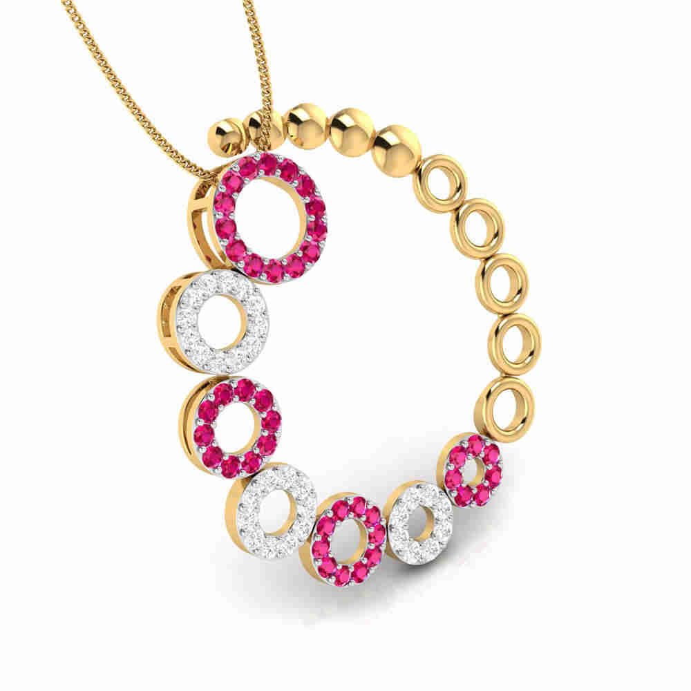 Diamond Pendant With Gemstones