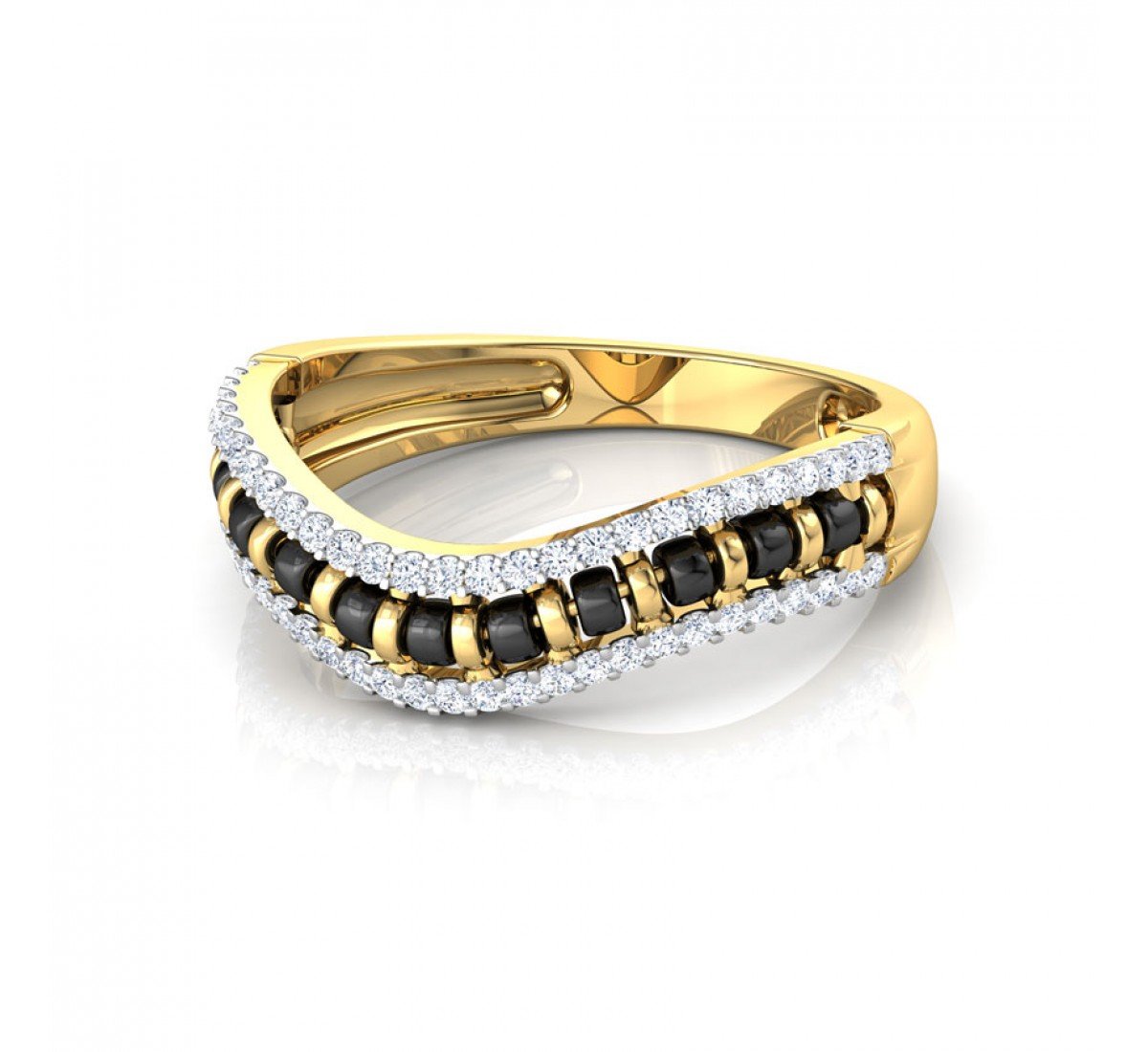 Lustrous Mangalsutra Diamond Ring