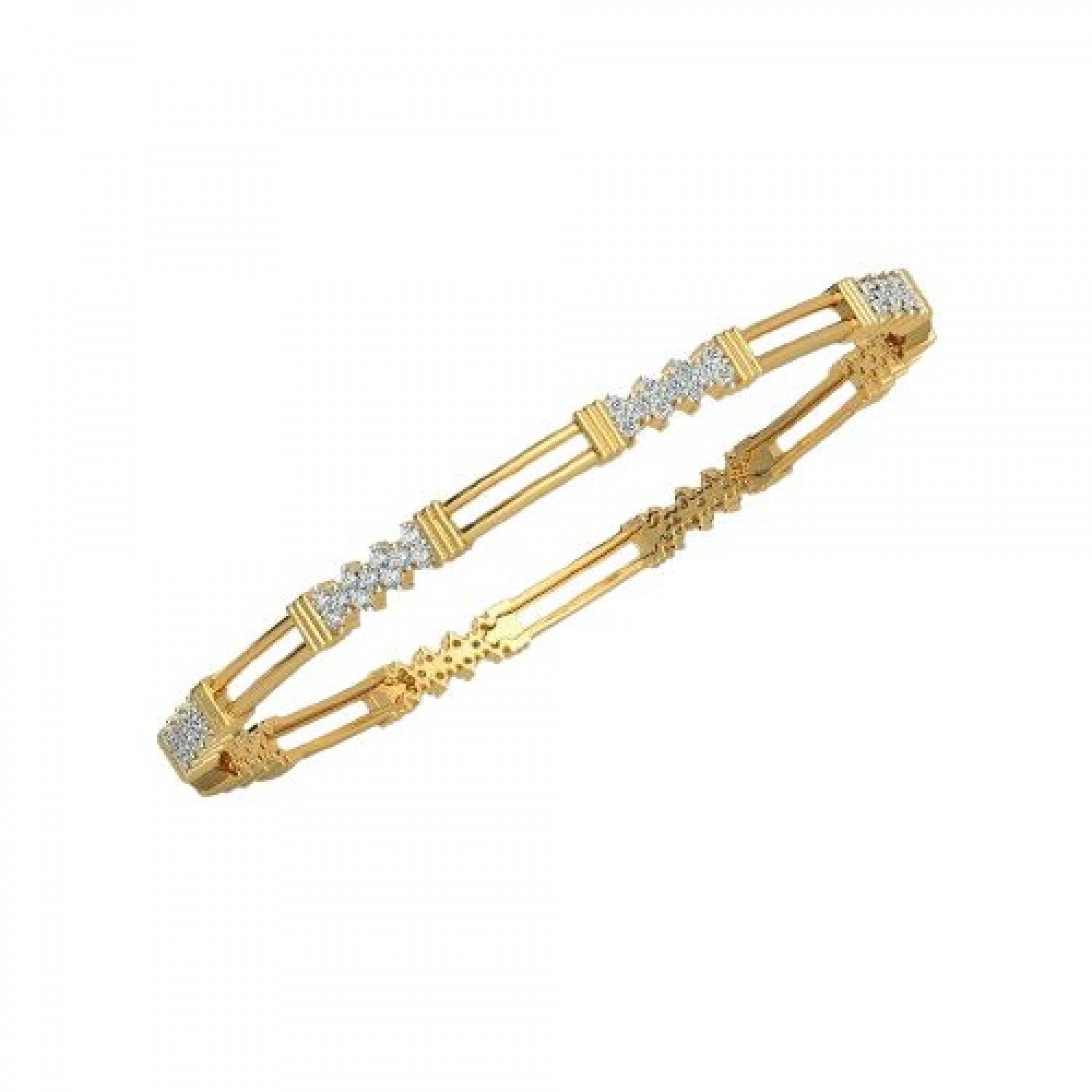 Intricate Round Diamond Bangles