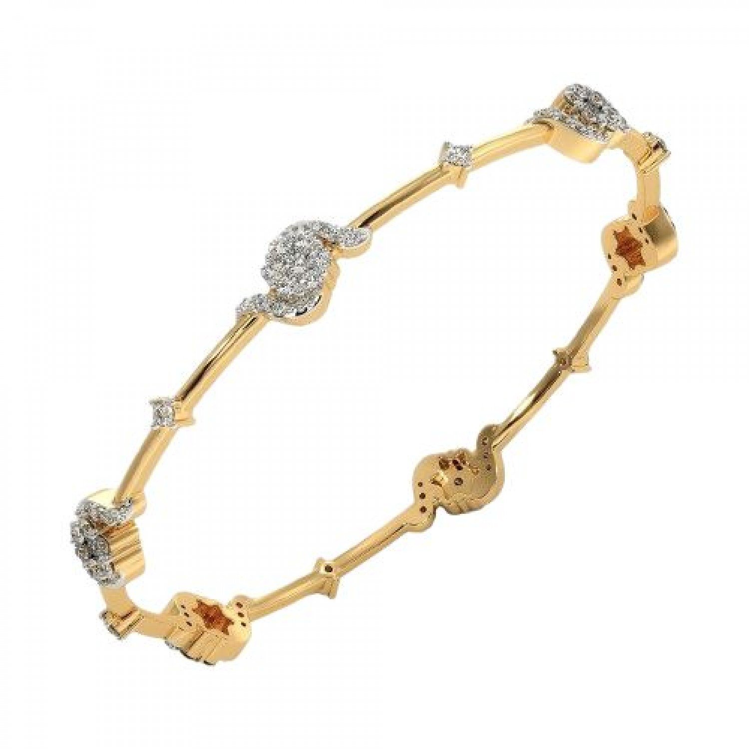 Modern Twine Diamond Bangles