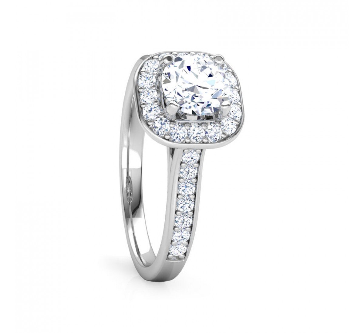 Whimsical Curve Solitaire Diamond Ring