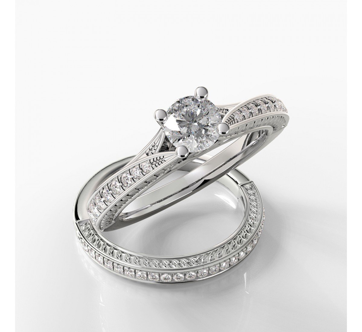 Upexa Bridal Diamond Ring Set