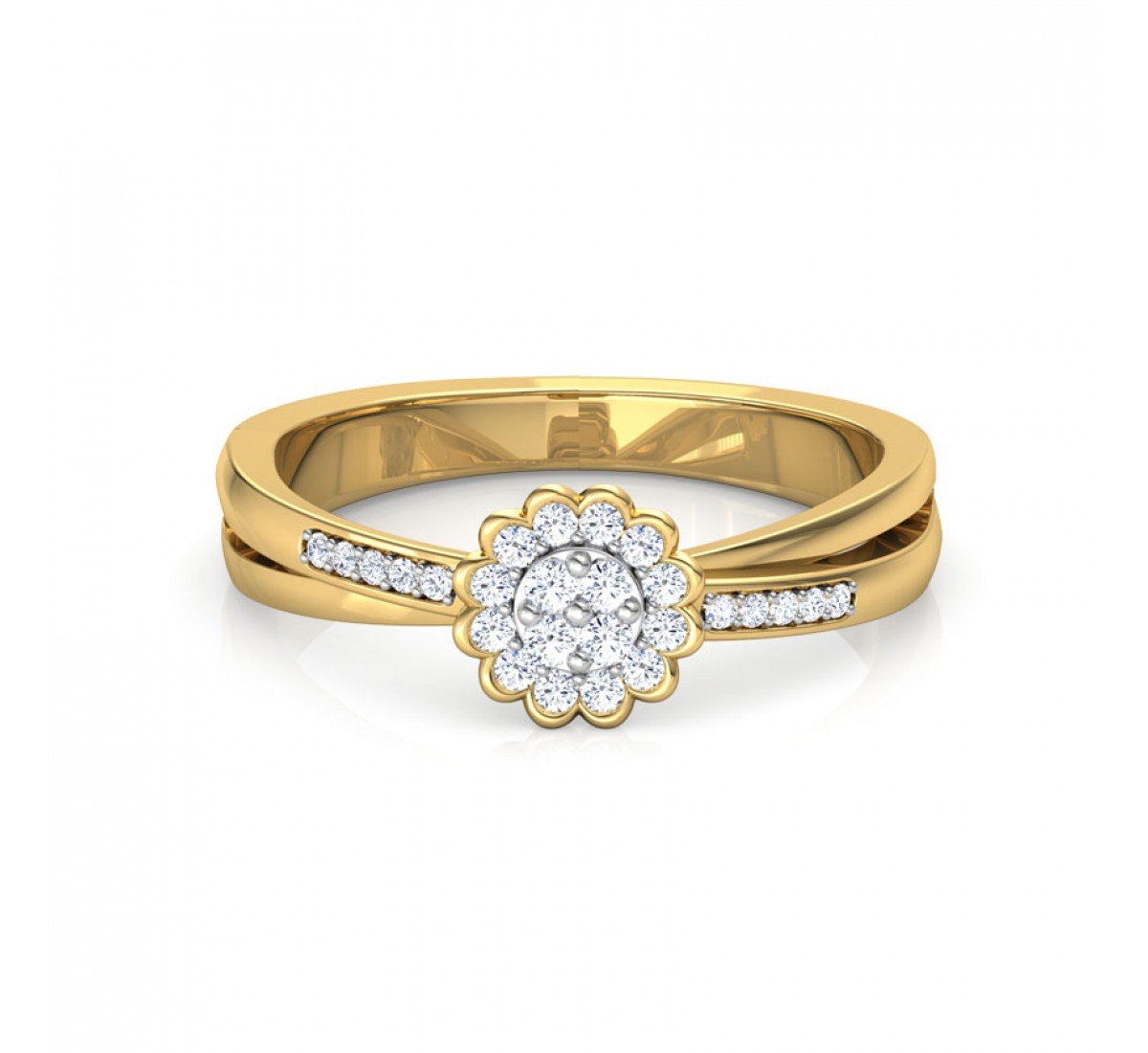 Elegant Swirl Diamond Ring