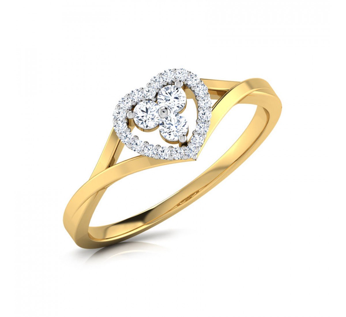 Scallop Twisty Diamond Ring