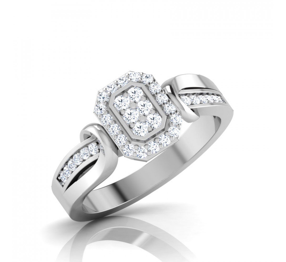 Triplet Glowing Adorn Diamond Ring