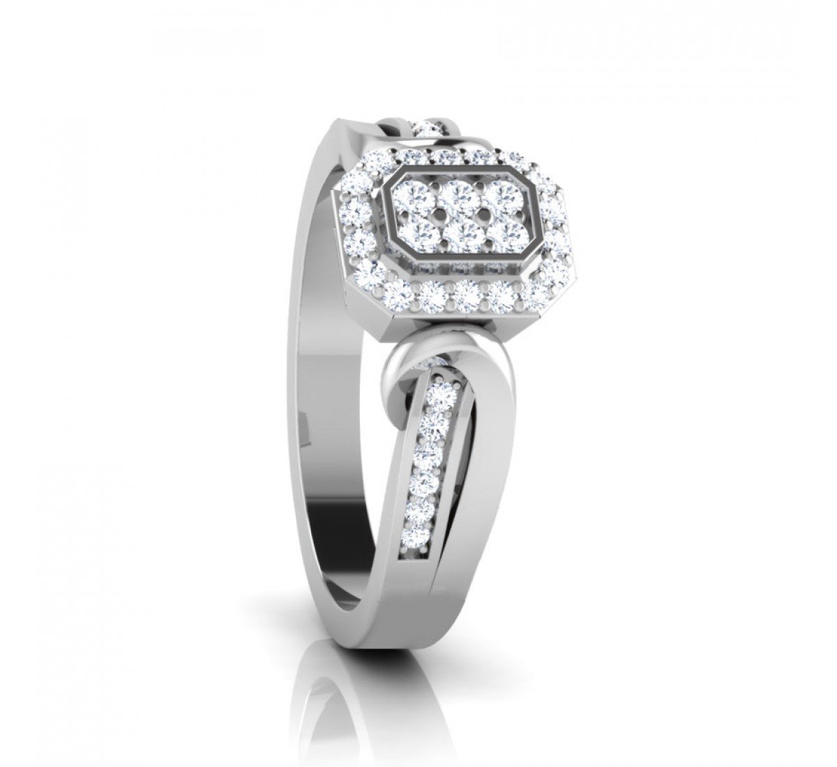 Triplet Glowing Adorn Diamond Ring