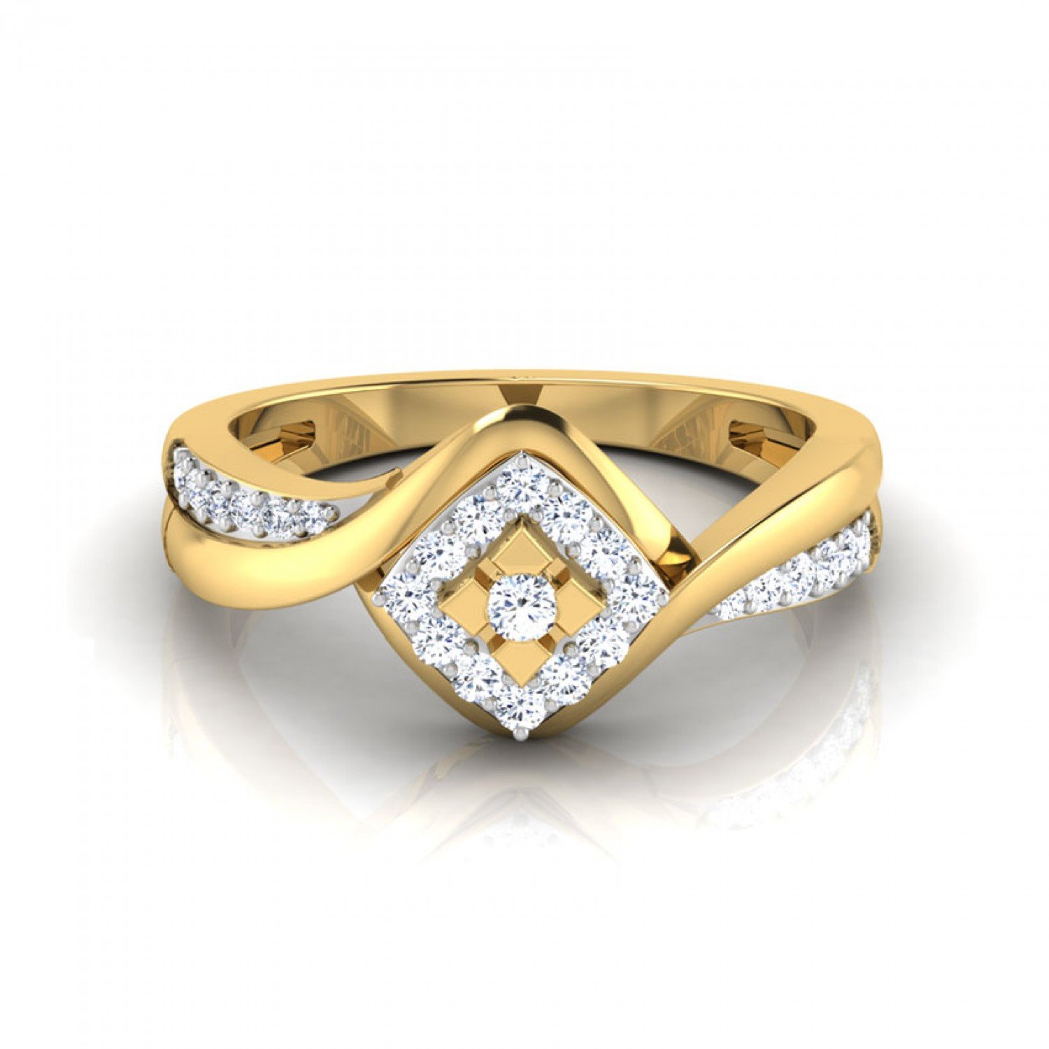 Greenish Bouquet Diamond Ring