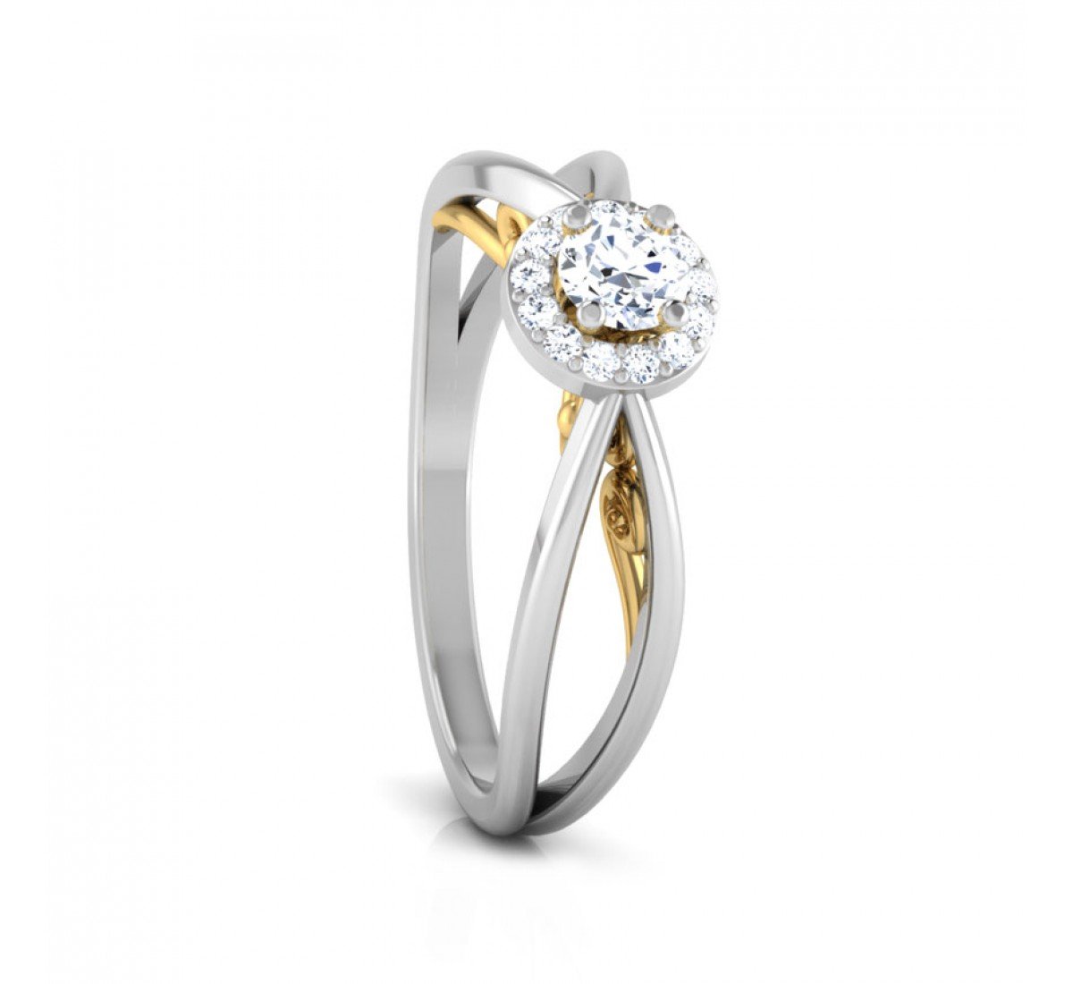 Garland Spiral Solitaire Diamond Ring