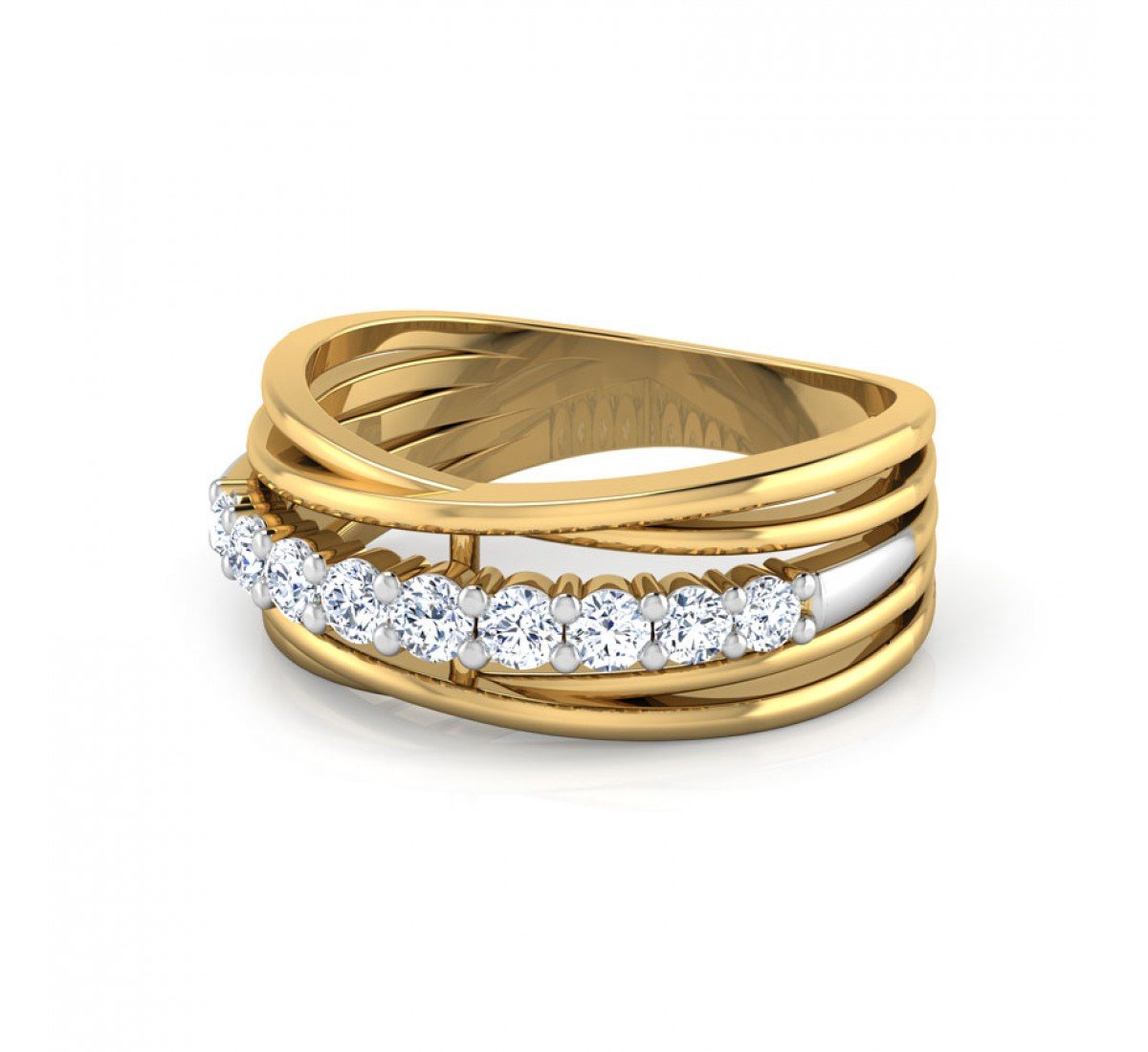 Playful Wave Dance Diamond Ring