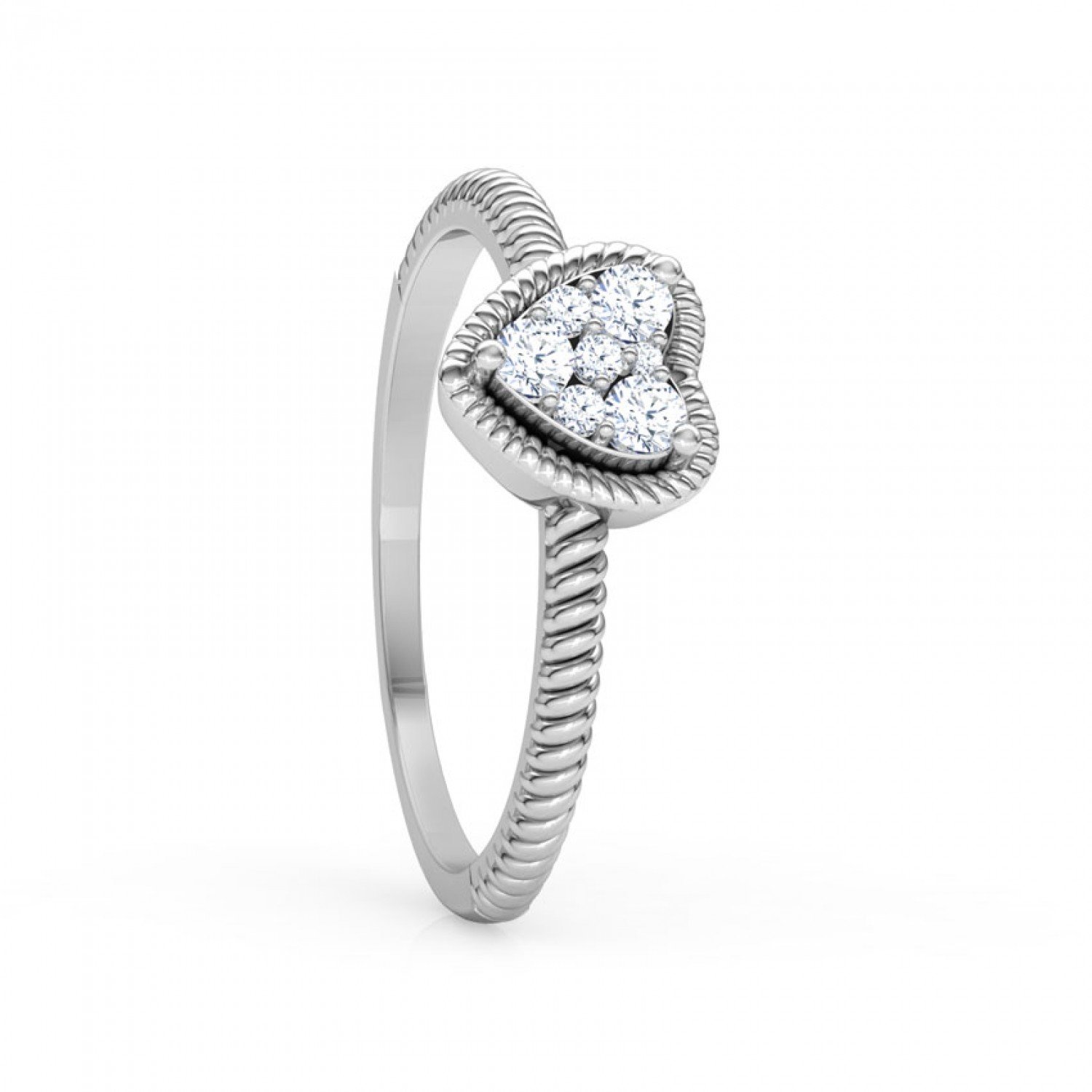 Graceful Spiral Diamond Ring