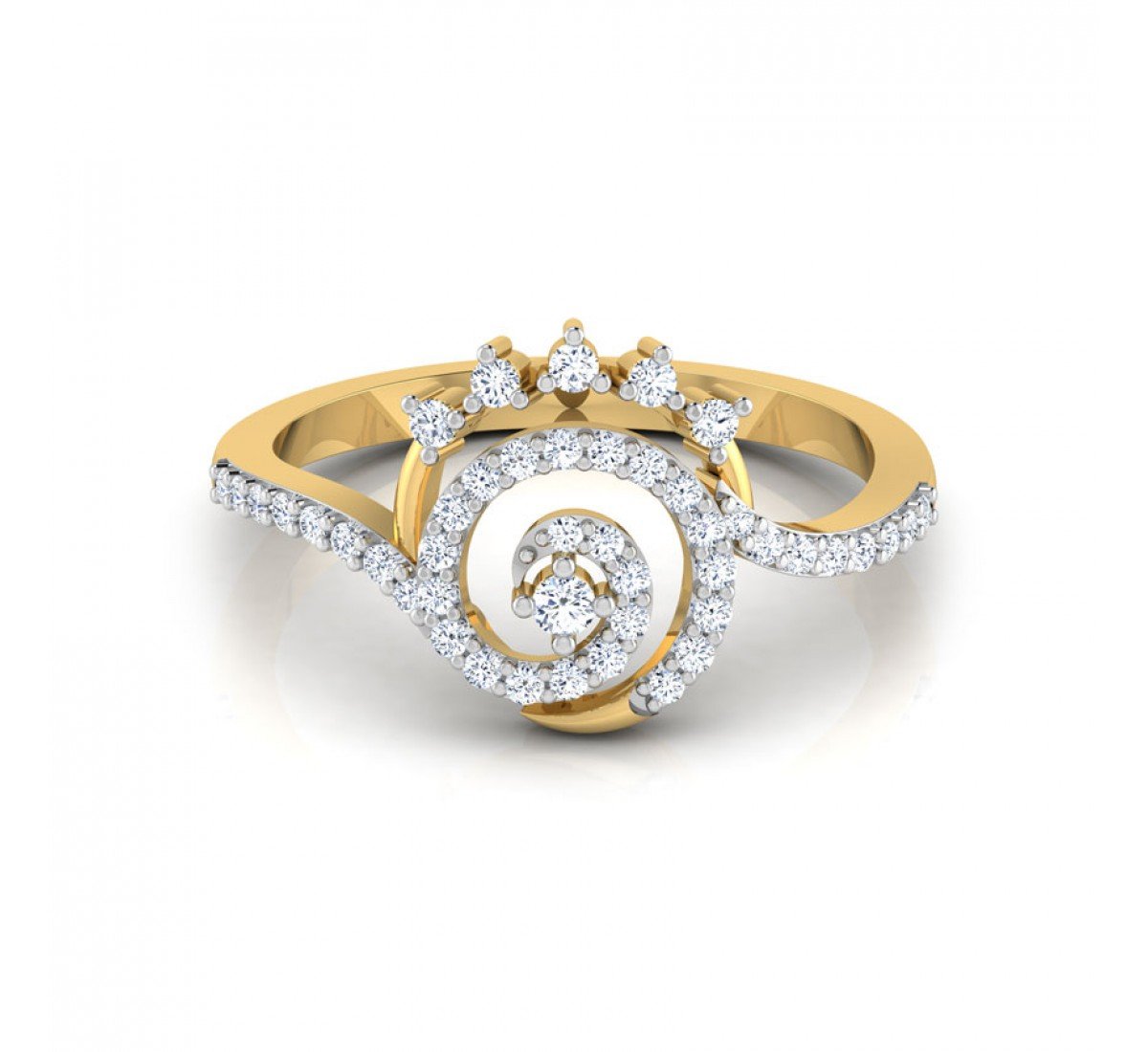 Enigmatic Spiral Diamond Ring