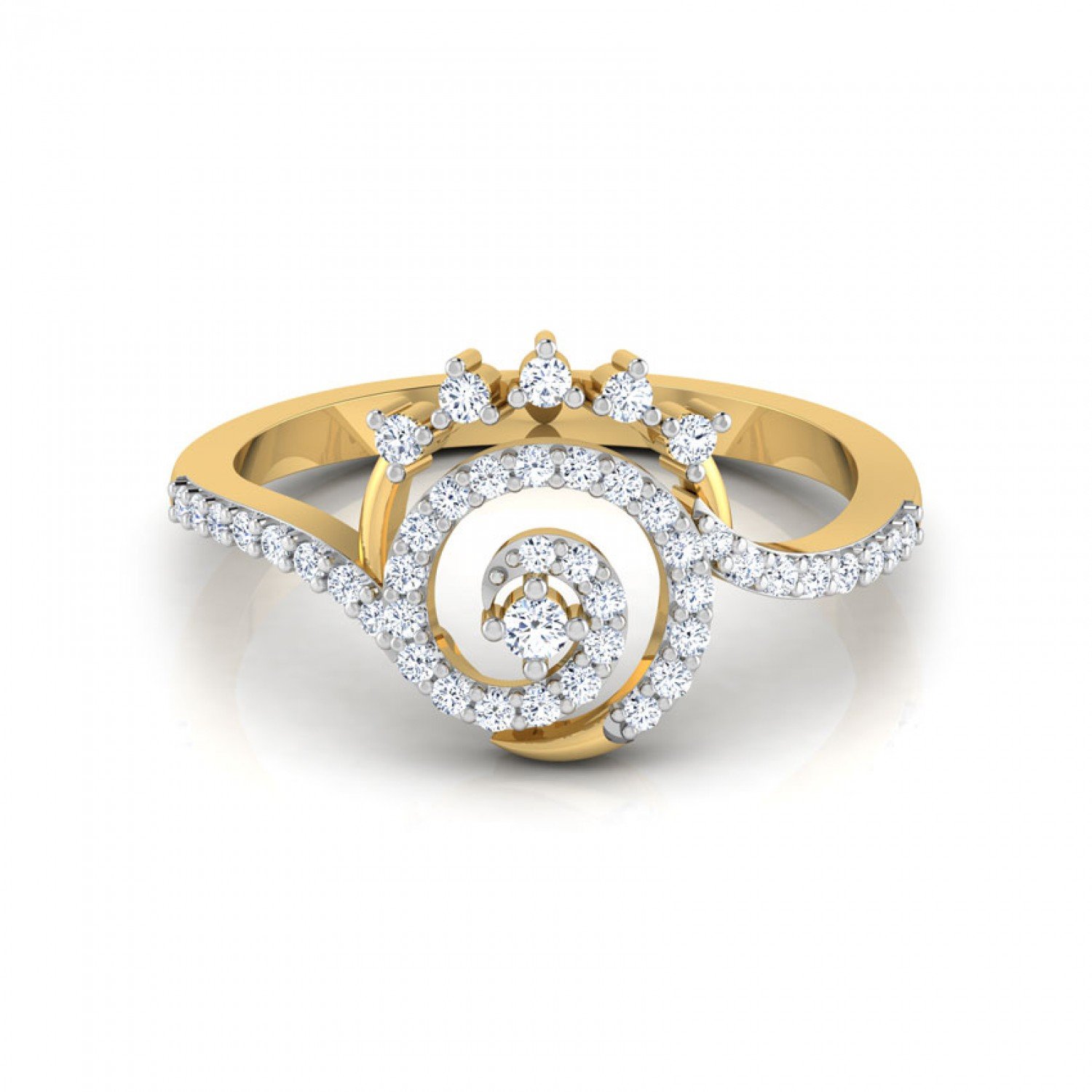 Enigmatic Spiral Diamond Ring