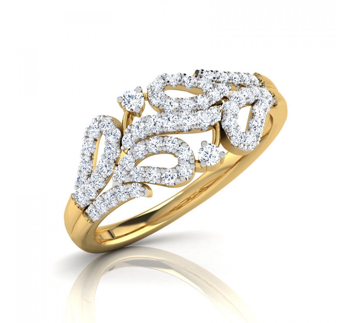 Whimsical Leaflet Diamond Band