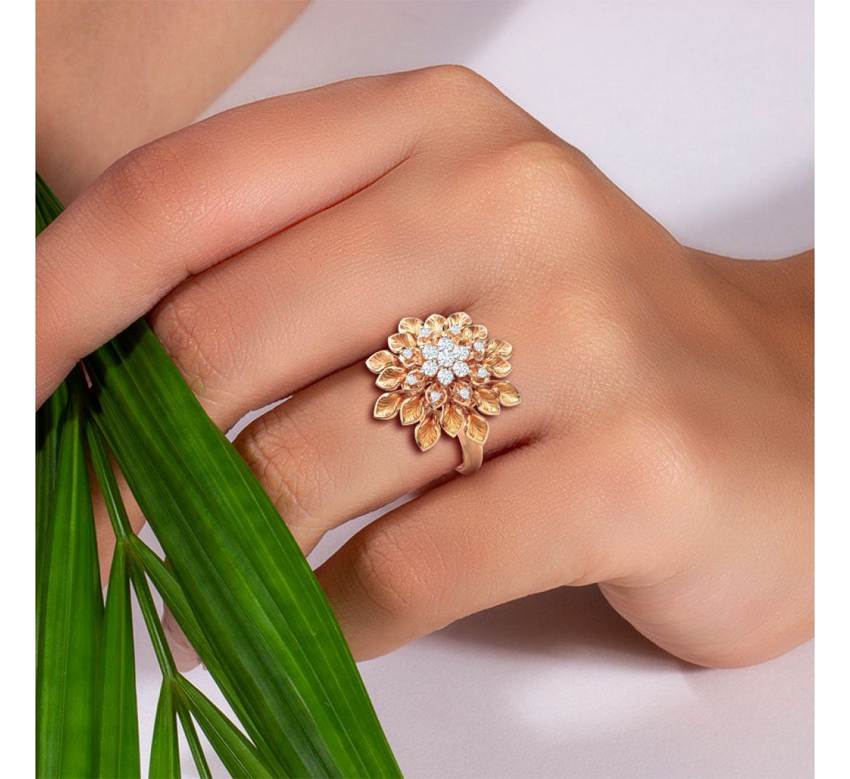 Elegant Axial Cocktaile Diamond Ring